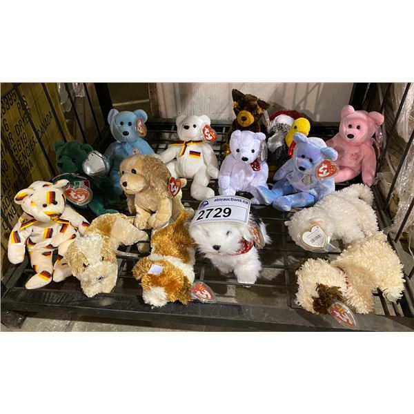 15 ASSORTED TY BEANIE BABY DOLLS