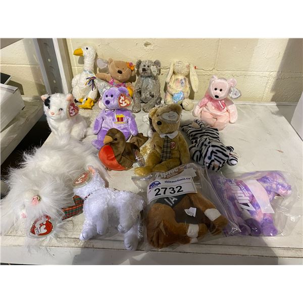 15 ASSORTED TY BEANIE BABY DOLLS