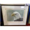 Image 1 : FRAMED & SIGNED ROBERT BATEMAN LEP 585/950 TITLED "BALD EAGLE PORTRAIT" WITH COA 25 X 22"