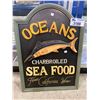 Image 1 : OCEANS CHARBROILED SEA FOOD WOODEN SIGN