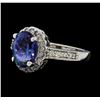 Image 1 : 2.65 ctw Tanzanite and Diamond Ring - 14KT White Gold