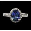 Image 2 : 2.65 ctw Tanzanite and Diamond Ring - 14KT White Gold