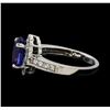 Image 3 : 2.65 ctw Tanzanite and Diamond Ring - 14KT White Gold