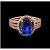 Image 2 : 14KT Rose Gold 2.92 ctw Tanzanite and Diamond Ring