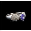 Image 1 : 14KT White Gold 0.70 ctw Tanzanite and Diamond Ring