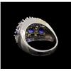 Image 3 : 14KT White Gold 2.34 ctw Sapphire and Diamond Ring