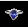 Image 2 : 2.20 ctw Tanzanite and Diamond Ring - 14KT White Gold