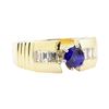 Image 1 : 1.30 ctw Sapphire and Diamond Ring - 14KT Yellow Gold