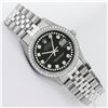 Image 3 : Rolex Mens 36 Stainless Steel Black String Diamond 36MM Oyster Perpetaul Datejus