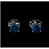 Image 1 : 14KT White Gold 0.97 ctw Fancy Blue Diamond Stud Earrings
