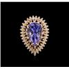 Image 2 : 8.88 ctw Tanzanite and Diamond Ring - 14KT Rose Gold