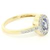 Image 3 : NEW Petite 14K Yellow Gold 0.50 ctw Oval Cut Tanzanite Ring w/ Round Diamond Hal