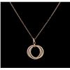 Image 1 : 14KT Three-Tone Gold 1.53 ctw Diamond Pendant With Chain