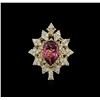 Image 1 : 14KT Yellow Gold 3.57 ctw Tourmaline and Diamond Ring