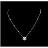 Image 2 : 14KT White Gold 1.44 ctw Tanzanite and Diamond Necklace