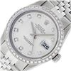 Image 1 : Rolex Mens Stainless Steel Silver Diamond 36MM Oyster Perpetual Datejust Wristwa