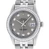 Image 2 : Rolex Mens Stainless Steel Slate Grey Diamond 36MM Datejust Wristwatch