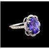 Image 1 : 14KT White Gold 3.09 ctw Tanzanite and Diamond Ring