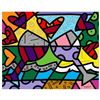 Image 1 : Romero Britto "Toast To Love Glasses" Hand Signed Limited Edition Giclee on Canv