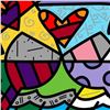 Image 2 : Romero Britto "Toast To Love Glasses" Hand Signed Limited Edition Giclee on Canv