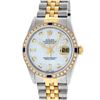 Image 2 : Rolex Mens 2 Tone Mother Of Pearl Diamond & Sapphire Datejust Wristwatch