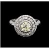 Image 2 : 1.50 ctw Light Yellow Diamond Ring - 14KT White Gold