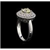 Image 4 : 1.50 ctw Light Yellow Diamond Ring - 14KT White Gold