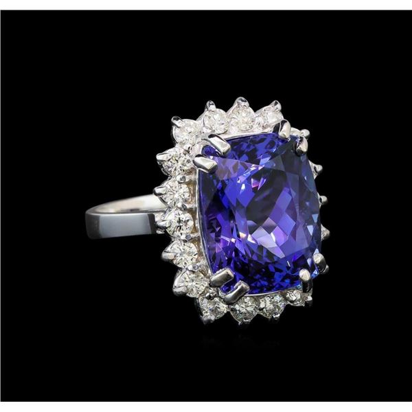 14KT White Gold 8.25 ctw Tanzanite and Diamond Ring