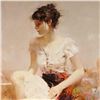 Image 2 : Pino (1939-2010), "White Lace" Artist Embellished Limited Edition on Canvas (24"