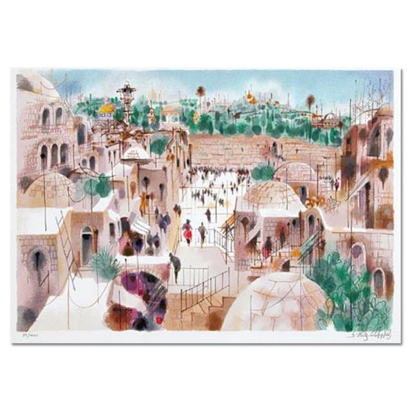 Shmuel Katz (1926-2010), "The Jewish Quarter" Hand Signed Limited Edition Serigr