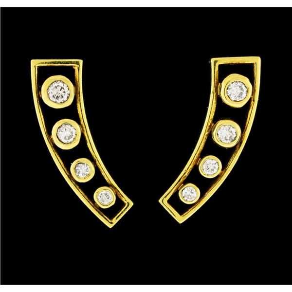 0.42 ctw Diamond Earrings - 18KT Yellow Gold