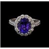 Image 2 : 3.27 ctw Tanzanite and Diamond Ring - 14KT White Gold