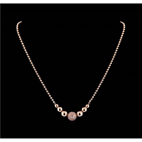 1.40 ctw Diamond Necklace - 14KT Rose Gold