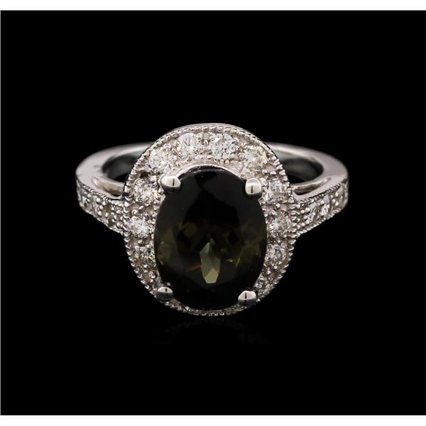 4.03 ctw Tourmaline and Diamond Ring - 14KT White Gold