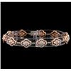 Image 1 : 4.39 ctw Diamond Bracelet - 14KT Rose and White Gold