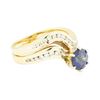 Image 1 : 1.85 ctw Blue Sapphire and Diamond Ring - 14KT Yellow Gold