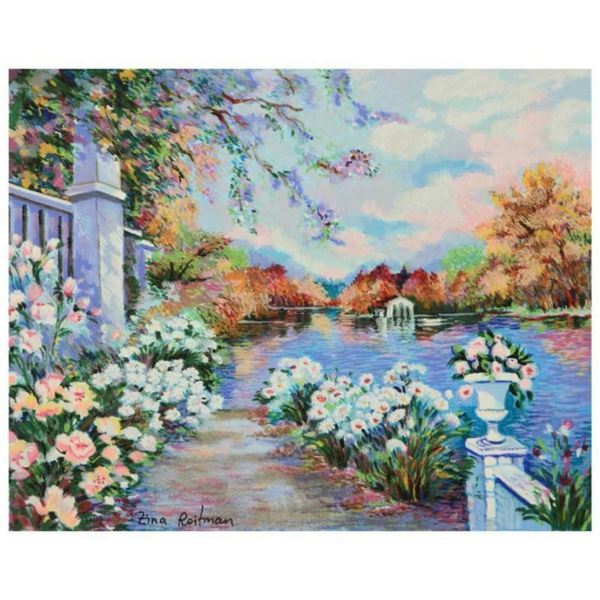 Zina Roitman, "Lac Fleuri" Limited Edition Serigraph on Canvas Board, Numbered a