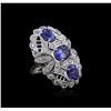 Image 1 : 14KT White Gold 3.96 ctw Tanzanite and Diamond Ring