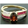 Image 3 : 14kt Yellow Gold 1.58 ctw Garnet, Ruby, and Diamond Ring