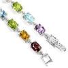 Image 3 : Natural AMETHYST RHODOLITE PERIDOT CITRINE Bracelet