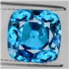 Image 1 : Natural Electric Blue Zircon 4.06 Cts{Flawless-VVS1}