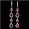 Image 1 : Natural Pear Red Ruby Earrings