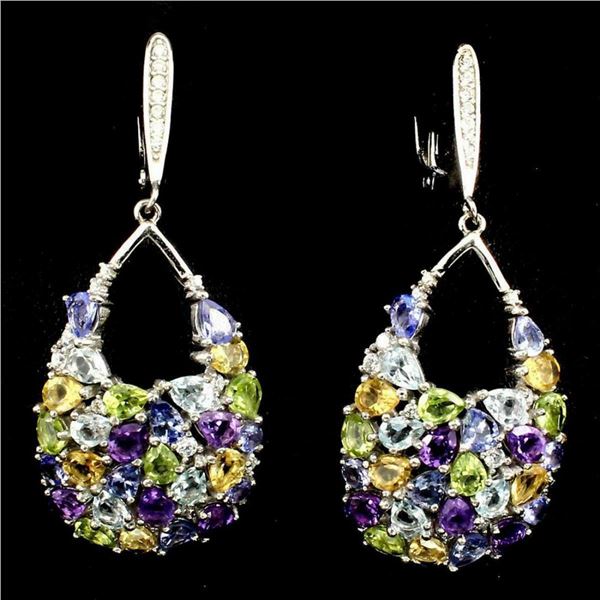 Amethyst Citrine Peridot Topaz Tanzanite Earrings