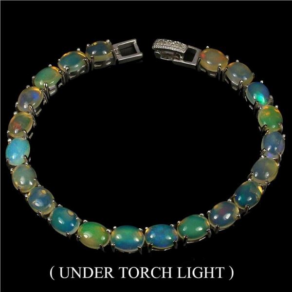 Natural Unheated White Opal Bracelet