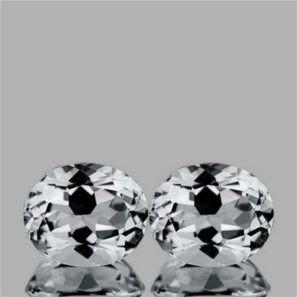 Natural White Aquamarine Pair 8x6 MM - FL