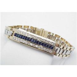 Man's diamond and sapphire bracelet