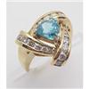 Image 1 : Lady's blue topaz and diamond ring