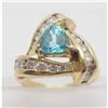 Image 2 : Lady's blue topaz and diamond ring