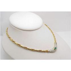 Emerald and diamond necklace