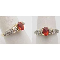 Lady's Red Labradorite & diamond ring